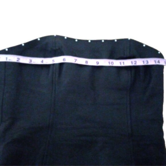 Women's Black Bustier Corset Top Sz S Strapless Lace Up Back Crystal Detail - Picture 9 of 10